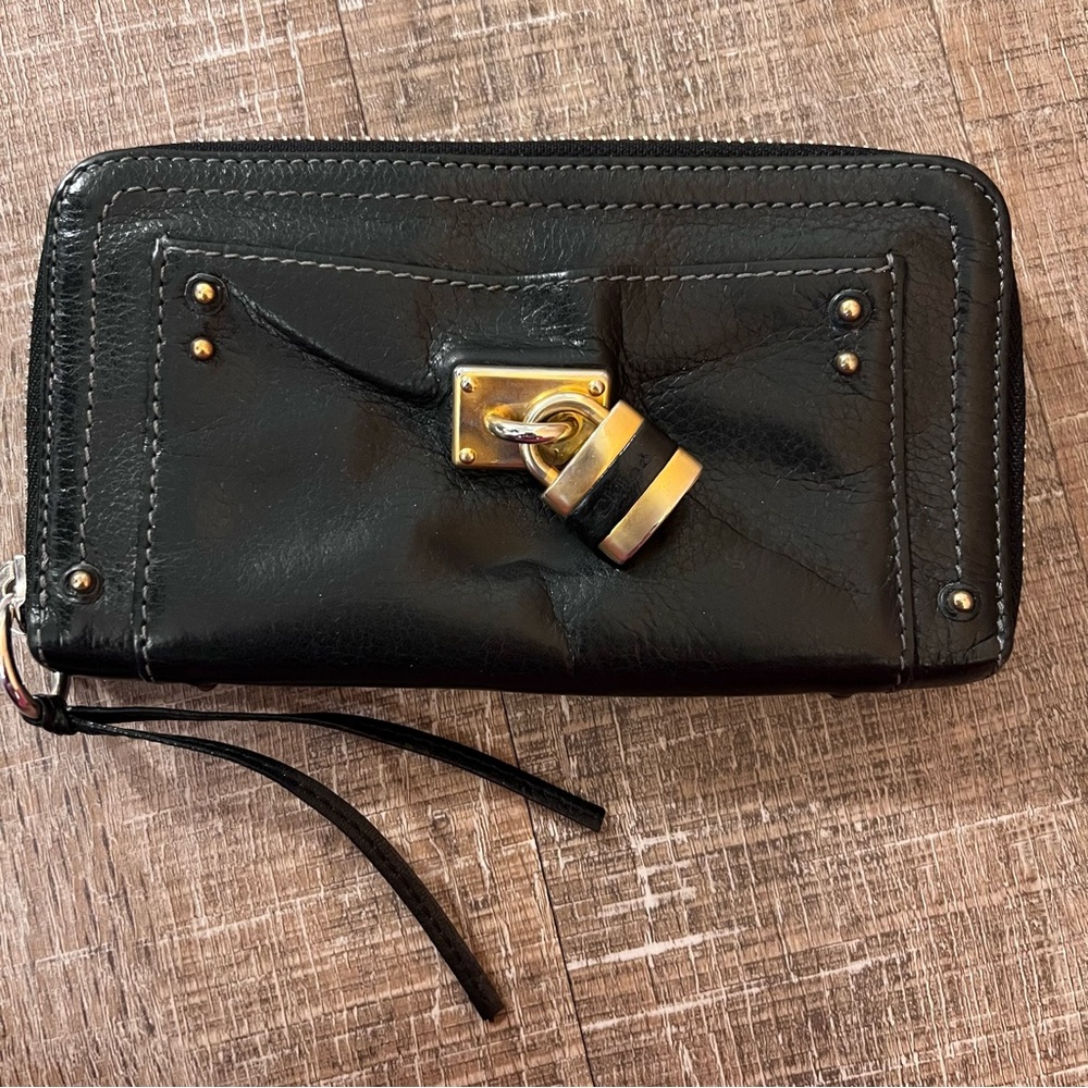 LAST CHANCE CLOSET CLOSING Chloe Paddington Leather Black Gold Wallet